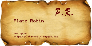 Platz Robin névjegykártya